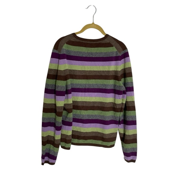 Daniel Bishop V Neck 100% Cashmere Stripe Sweater XL - Picture 3 of 3